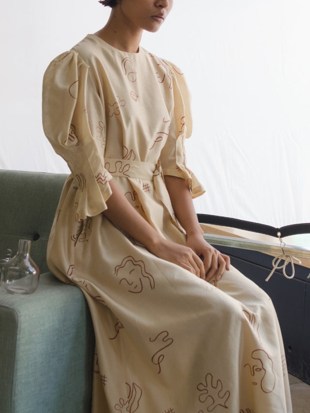 Little Things Studio Silk Cotton Matisse Inspired Print Merrylin Handdyed Dress
